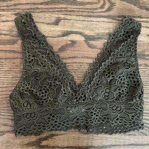 Altar’d State Olive Green V Lace Bralette